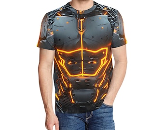 Cyberpunk T-Shirt: Futuristic Cyborg Torso, Neon Print