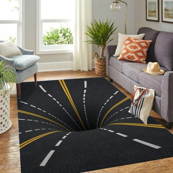 Optical Illusion Rug Highway Road Sink Hole Warped Vortex Abyss