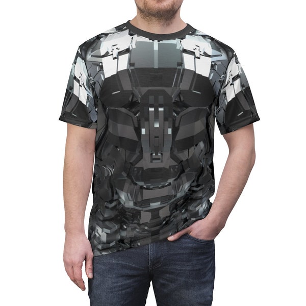 Man vs Machine Sci-Fi Robot Shirt for Star Wars Transformers Iron Man Cyberpunk Unique Gift 3D Render Unisex AOP Cut & Sew Tee T-Shirt