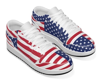 Afroman Free Speech Trial Inspired Shoes, Patriotic American Flag Sneakers, Men’s Statement Shoes, USA 250 Anniversary Celebration