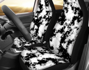 Abstract Black and White Car Seat Covers: Universal Fit Auto Decor