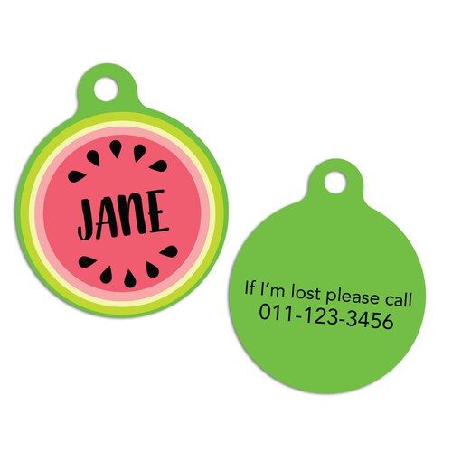 Watermelon Pet ID Tags Cat Tag Personalized Pet Tags Dog ID Etsy Canada