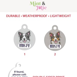 Border Collie Pet ID Tag: Personalized Dog & Cat Tag