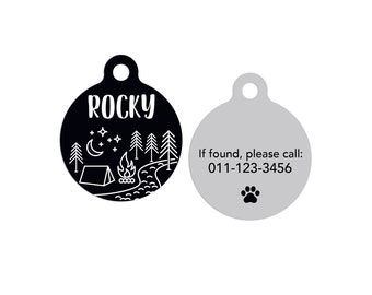 Black Camping Pet ID Tags Cat Tag Personalized Pet Tags Dog ID Tag Dog Lost Tags Lost Dog Tag Pet Gift Customized Lost Pet Tag