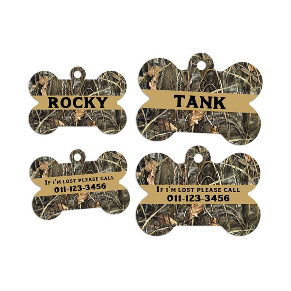 Hunting Dog Camo Pet ID Tags Personalized Pet Tags Dog ID Tag Dog Lost Tags Lost Dog Tag Pet Gift Customized Lost Pet Tag