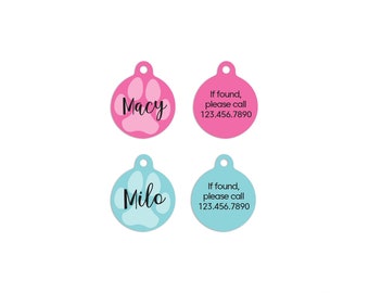 Paw Print Pet ID Tag: Personalized Dog & Cat Tag
