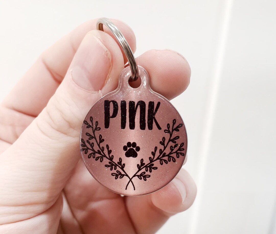 NEW Real Sparkle Black and Rose Gold Pet ID Tags Cat Tag Etsy