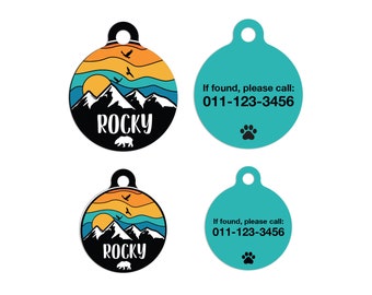 Circle Camping Pet ID Tags Cat Tag Personalized Pet Tags Dog ID Tag Dog Lost Tags Lost Dog Tag Pet Gift Customized Lost Pet Tag