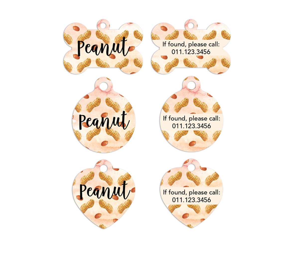 Peanut Pet ID Tags Cat Tag Personalized Pet Tags Dog ID Tag Etsy