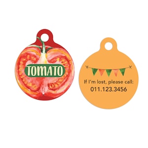 Tomato Pet ID Tag: Personalized Cat or Dog Tag, Handmade