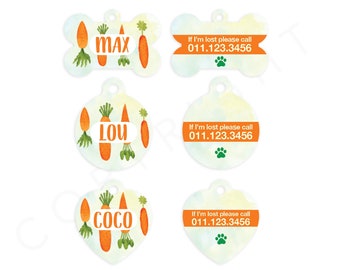 Carrots Pet ID Tags Cat Tag Personalized Pet Tags Dog ID Tag Dog Lost Tags Lost Dog Tag Pet Gift Customized