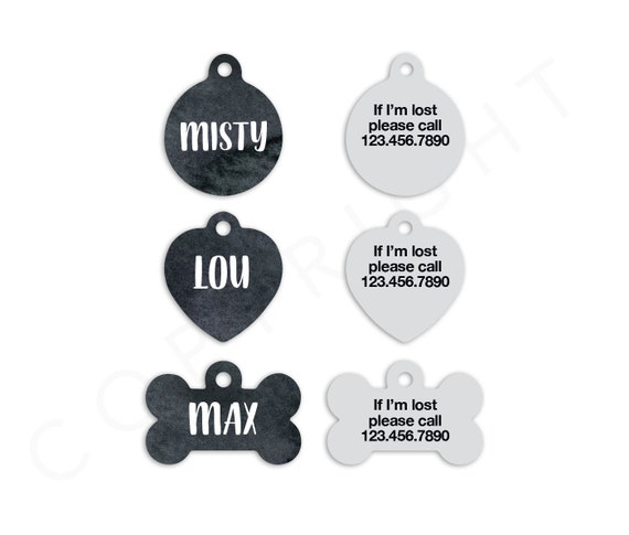 Small Pets Watercolor Black Pet ID Tags Cat Tag Personalized Pet Tags Dog  ID Tag Dog Lost Tags Lost Dog Tag Pet Gift Customized Lost Pet Tag 