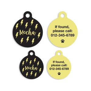 Thunderbolt Pet ID Tag: Personalized Cat or Dog Tag
