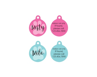 Paw Print Pet ID Tag: Personalized Cat & Dog Tag
