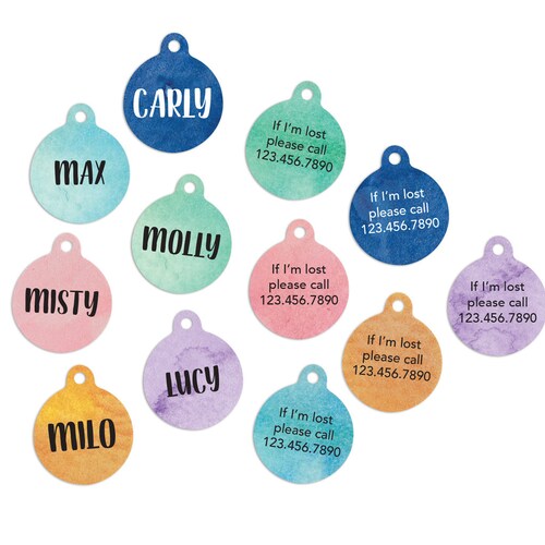 Teeny Tiny Personalized Pet Name Tags Small Dog ID Tags Etsy