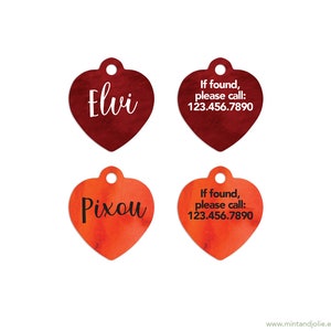 Red Heart Pet ID Tag: Personalized Cat & Dog Tag