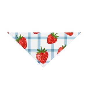 Strawberry Print Pet Bandana | Cute Dog Accessory for Summer, Adjustable Pet Scarf, Pet Gift, Dog Bandana for Parties