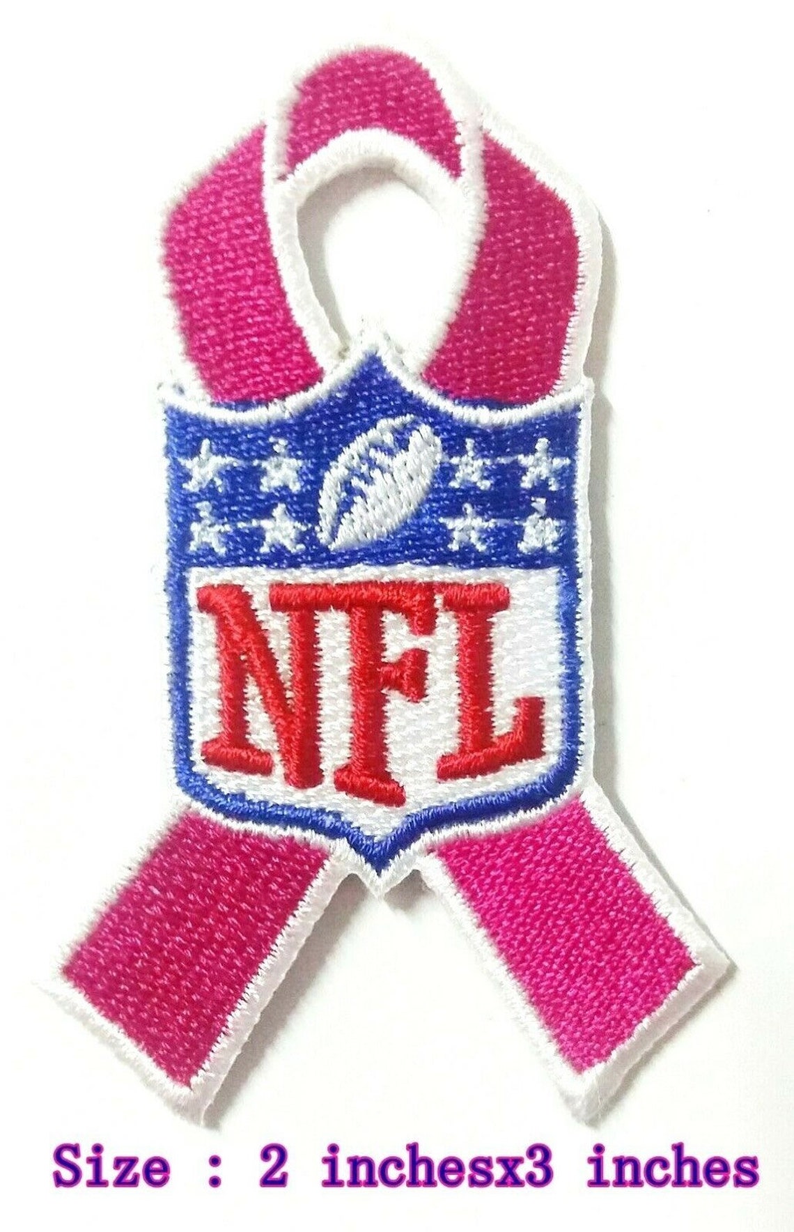 NFL Ribbon Pink 23inches Football Sport Embroidered Patch on Etsy