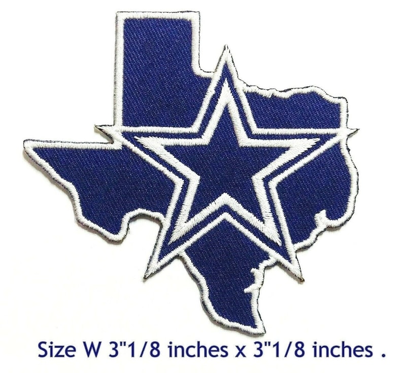 2 pieces Map Dallas Cowboys Football Sport Logo Embroidery Patch iron,sewing on