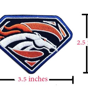 Denver Broncos Embroidered PATCH~4 1/8" x 2 1/8"~Lighter Colors~Iron or Sew On 