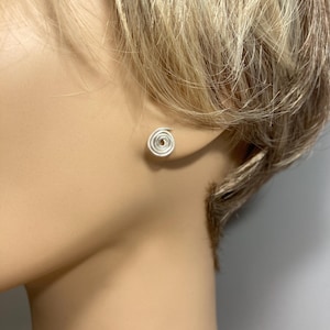 Artisan Handmade Sterling Silver Spiral Stud Earrings