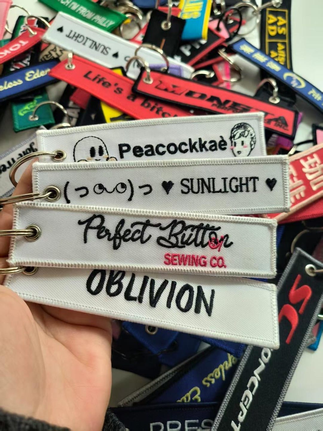 Custom Embroidered Keychain: Personalized Flight Tag - Etsy