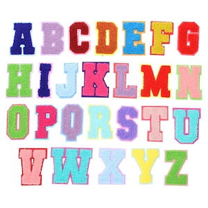 Parche de chenille de 2.7 "carta alta, parches de chenille personalizados, hierro personalizado en el parche de bordado de toalla, coser en letras de parche de chenille