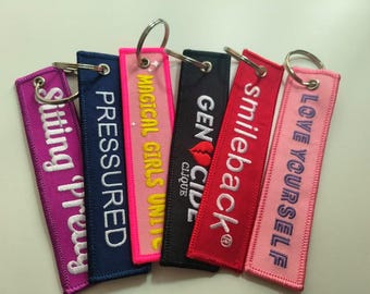 Custom Mini Keychains | Personalized Double-Sided Jet Tag | Motorcycle Keychain, any size
