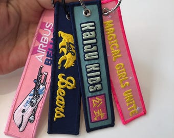 Custom Embroidered Keychain, Personalized Keychain Gift, Embroidered Name Keychain, Keychain for Backpack,Personalized Wedding Keychain