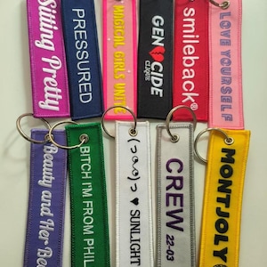 Custom Embroidery Keychain: Personalized Flight Tag Keyring