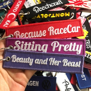 Custom Embroidered Keychain: Personalized Jet Tag, Luggage Tag