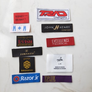 500 Sewing Labels, Clothing label, Custom Woven Label, Hem tag labels, Sew in label, Fabric label, Personalized label, Woven Hem label