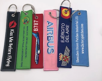 200pcs Personalized Custom Name or Text Double Side Embroidered Motorcycle Biker Racing Tag Keychain Key holder,aircraft keychain,keychain