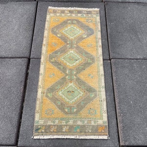1x3 Door Mat, Handmade Rug, Kitchen Rug, Bedroom Rug, Bohemian Rug, Turkish Rug, Oriental Rug, Wool Rug, Boho Decor Rug, Small Area Rug, 1x3