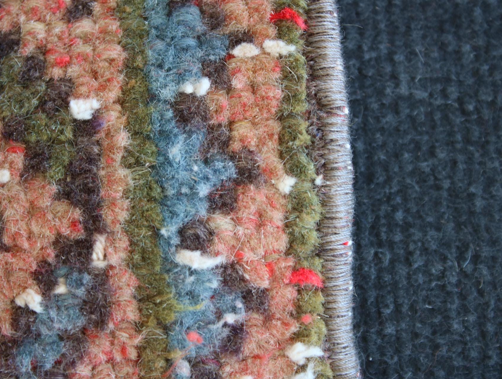 パッチワークのトルコ製ランナーラグ：2x12インチのヴィンテージ