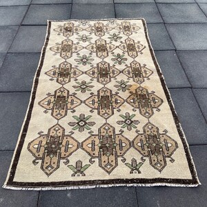 3x6 Runner Rug, Turkish Runner Rug, Vintage Runner Rug, Oushak Runner Rug, Anatolian Runner, Natural Runner Rug, Hallway Rug,3x6 Rug
