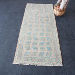 2x6, Small Runner Rug, Handmade Rug, Oriental Rug, Kitchen Runner Rug, Nomadic Rug, Anatolian Rug, Turkish Runner Rug, Tribal Rug,2.5x6.4 Ft