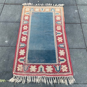 3x4 Rug, Oushak Rug, Vintage Rug, Turkish Rug, Handmade Rug, Old Rug, Wool Rug, Antique Rug, Turkish Kitchen Rug, Home Rug 3x4