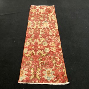 2x7 Red Runner Rug, Kitchen Rug, Handmade Rug, Antique Rug, Bedroom Rug, Turkish Runner Rug, Neutral Rug, Washable Rug, 2x7 Carpet, Vintage