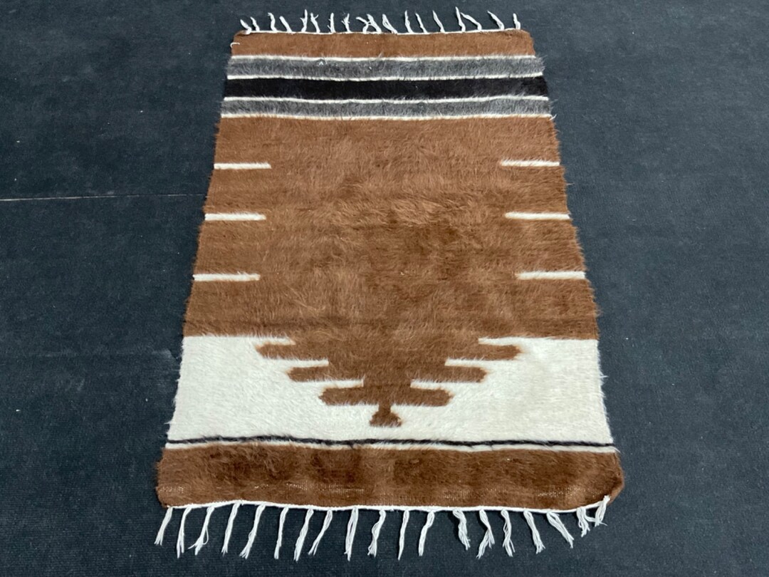 2x4 White Brown Rug, Sheepskin Rug, Oriental Rug, Home Decor Rug ...