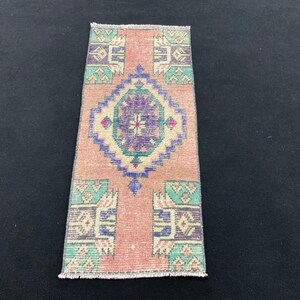 1x3 Rug, Pink Rug, Kitchen Rug, Bedroom Rug, Antique Rug, Turkish Door Mat, 1x3 Anatolian Rug, 1x3 Pink Door Mat, 1x3 Mini Rug, Small Area