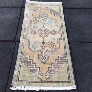 Türmatte, Vintage Teppich, Handgemachter Teppich, türkischer Teppich, kleiner Teppich, Badeteppich, Boho Teppich, Vintage Teppich, Gelber Teppich