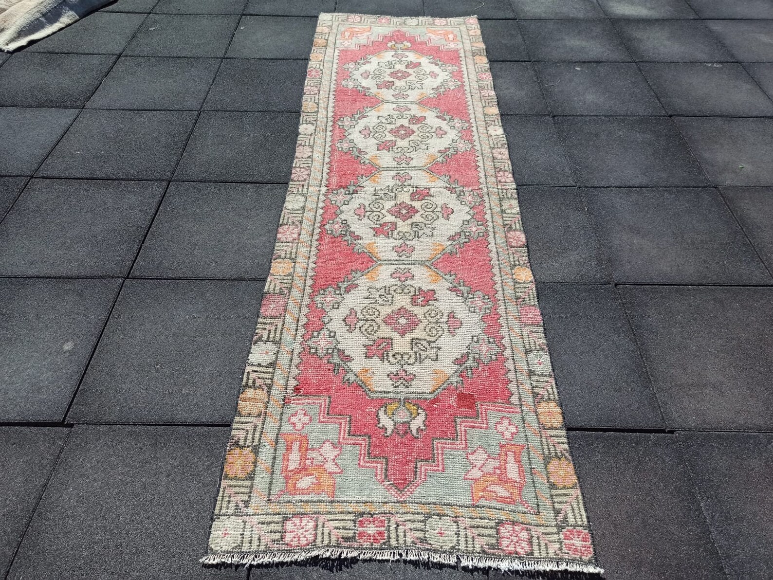 Red Runner Rug Vintage Runner Rug Oushak Runner Rug Turkish Etsy