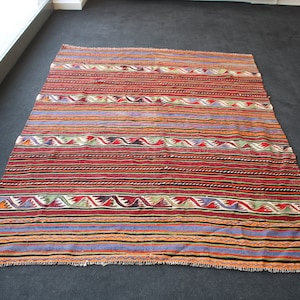 5x7 Red Area Rug, Handmade Rug, Oriental Rug, Kitchen Rug, Bedroom Rug, Home Decor Rug, Vintage Rug, Rustic Rug, Kilim Rug, Washable Rug,5x7