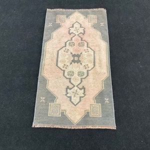 1x3 Faded Door Mat, Handmade Rug, Kitchen Rug, Bedroom Rug, Oriental Rug, Nomadic Rug, Turkish Door Mat, Washable Rug, Natural Rug,Small Rug