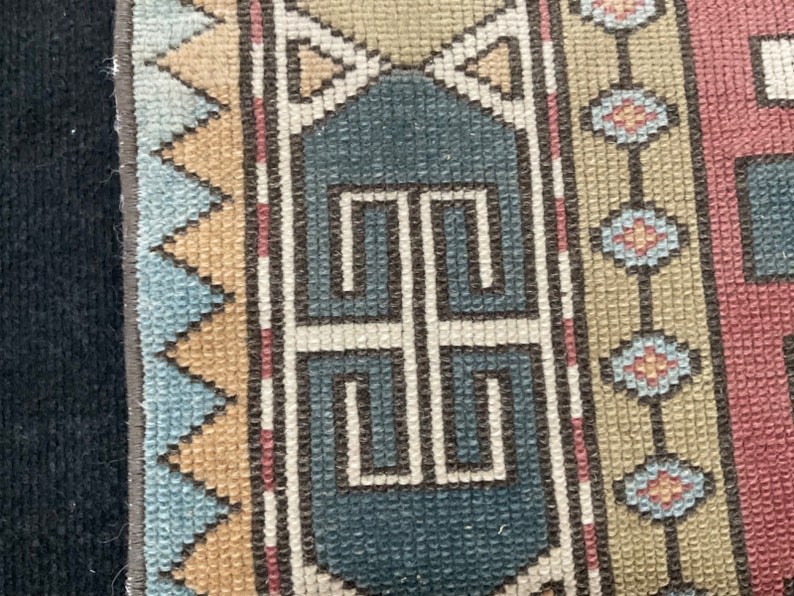 3x5, Blue Accent Rug, Handmade Rug, Oriental Rug, Kitchen Rug, Bedroom Rug, Home Decor Rug, Vintage Rug, Turkish Accent Rug, 3x5, 3'3x5'4 image 9