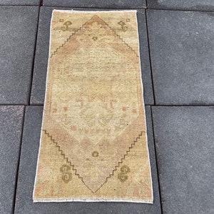 1x3 Rug, Faded Door Mat, Handmade Rug, Kitchen Rug, Bedroom Rug, Turkish Door Mat, Tribal Rug, Boho Decor Rug, 1x3 Stairs Rug,Embroidery Rug