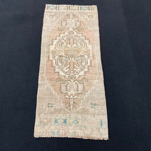 1x3 Small Area Rug, Door Mat Rug, Handmade Rug, Kitchen Rug, Oriental Rug, Boho Decor Rug, Oushak Door Mat, 1x3 Faded Rug, Muted Rug, Cream