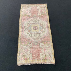 1x3 Red Door Mat, Handmade Rug, Kitchen Rug, Bedroom Rug, Oriental Rug, Antique Rug, Boho Decor Rug, Wool Rug, Bath Mat Rug, 1x3 Small Rug