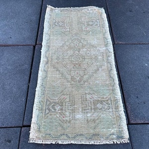 1x3 Faded Door Mat, Handmade Rug, Kitchen Rug, Bedroom Rug, Home Decor Rug, Wool Rug, Tribal Rug, Boho Decor Rug, Muted Door Mat, Turkish